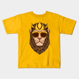 Cool Lion Wearing Sunglasses Kids T-Shirt